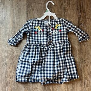 Carter's Navy Checkered Dress with Floral Accents